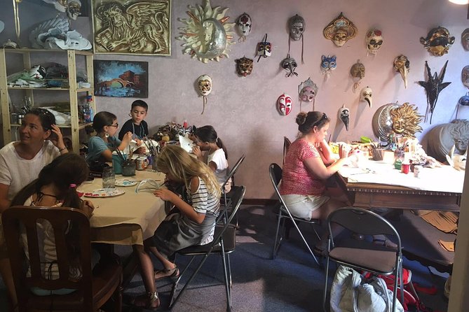 Mask Workshop - Paint Your Own Venetian Mask in Venice, Italy - Studio Setup and Group Size: Why Timing Can Feel Tight
