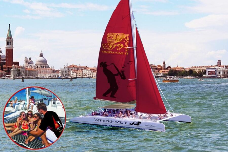 Venice: Lagoon Lunch Cruise on Catamaran - On-Board Comfort: Cushions, Tables, Music, and Real Breathing Room