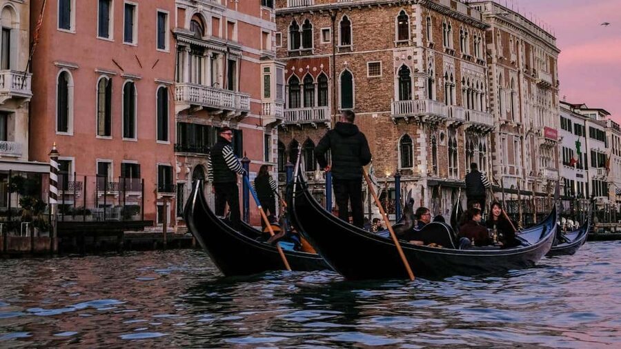 Venice: Shared Gondola Ride at Sunset - Grand Canal reflections: the main visual payoff