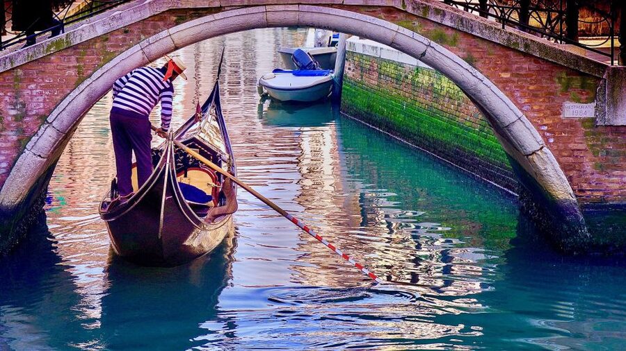 Venice: Shared Gondola Ride through the Lagoon City - San Moisè Church and the City’s Narrow-Corridor Feel